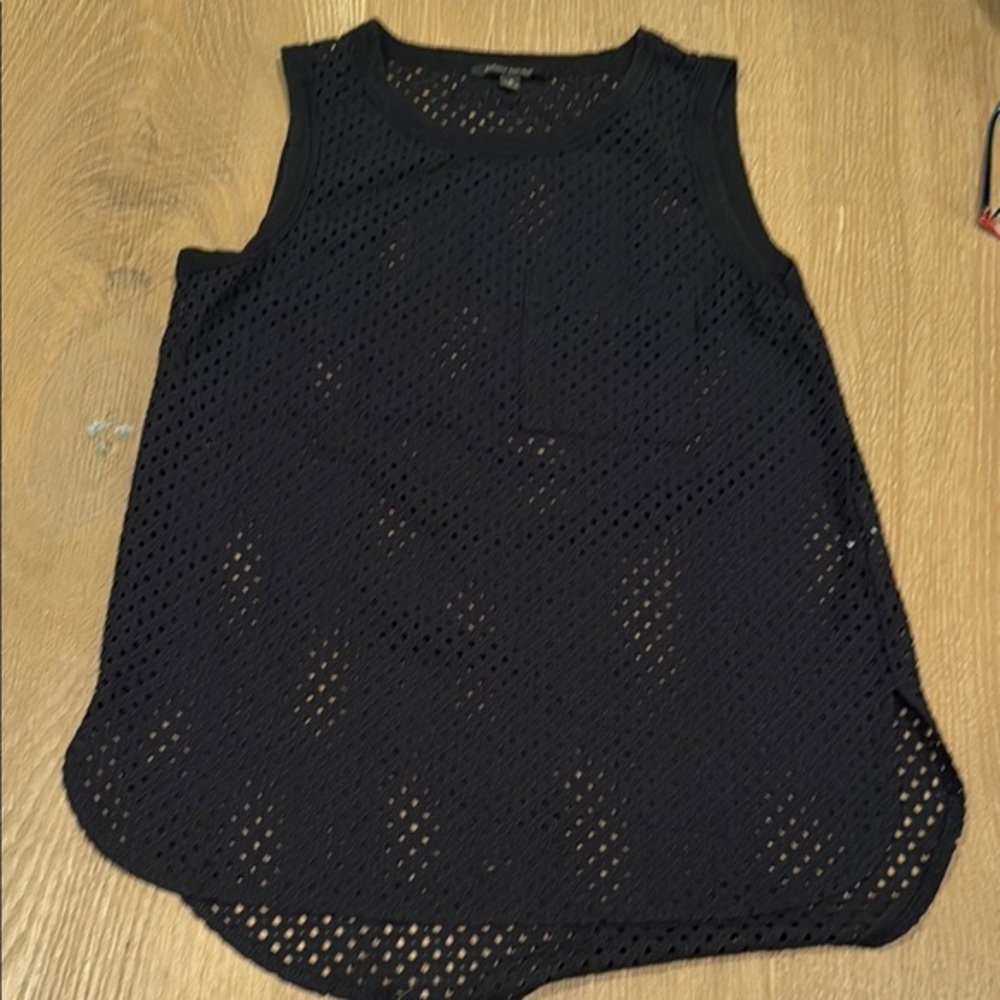 Banana Republic Black Tank Top with Mesh Design